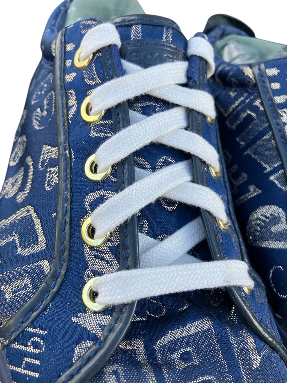 Coach Barrett Poppy Canvas Sneakers 11 Blue Gold Wristlet Wallet 1941 Bundle REA - Picture 10 of 16
